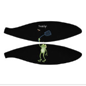 Funny green frog swatting fly cartoon basketbal (Panelen)