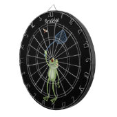 Funny green frog swatting fly cartoon dartbord (Voorkant Rechts)
