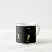 Funny green frog swatting fly cartoon espresso kop (Voorkant rechts)