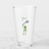 Funny green frog swatting fly cartoon glas (Voorkant)