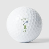 Funny green frog swatting fly cartoon golfballen (Voorkant)