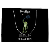 Funny green frog swatting fly cartoon groot cadeauzakje (Achterkant)
