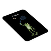 Funny green frog swatting fly cartoon magneet (Rechterzijde)