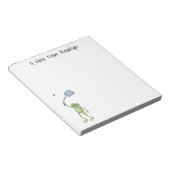 Funny green frog swatting fly cartoon notitieblok (Schuin)