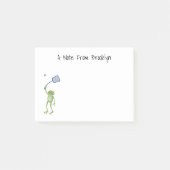 Funny green frog swatting fly cartoon post-it® notes (Voorkant)