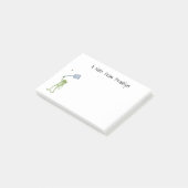 Funny green frog swatting fly cartoon post-it® notes (Schuin)