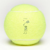 Funny green frog swatting fly cartoon tennisballen (Voorkant)