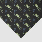 Funny green frog swatting fly cartoon tissuepapier (Detail)