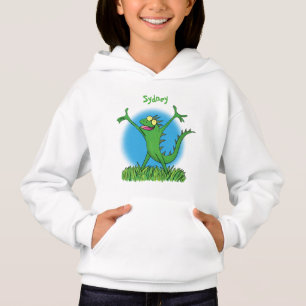 Funny green glimlach animated iguana lizard