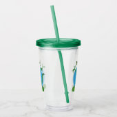 Funny green glimlach animated iguana lizard acryl drinkbeker (Links)