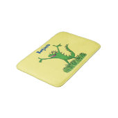 Funny green glimlach animated iguana lizard badmat (Gekanteld)