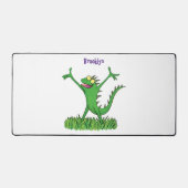 Funny green glimlach animated iguana lizard bureaumat (Voorkant)