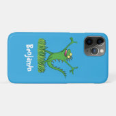 Funny green glimlach animated iguana lizard Case-Mate iPhone case (Achterkant (horizontaal))