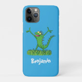 Funny green glimlach animated iguana lizard Case-Mate iPhone case (Achterkant)