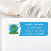 Funny green glimlach animated iguana lizard etiket (Insitu)