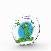 Funny green glimlach animated iguana lizard fotoblokken (Links)