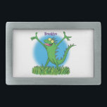 Funny green glimlach animated iguana lizard gesp<br><div class="desc">Iguana zegt Hi! Deze grappige groene hagedis zal je dag wat humor geven! Opgemaakt in cartoon stijl voor reptielplezier!</div>
