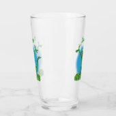 Funny green glimlach animated iguana lizard glas (Links)