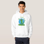 Funny green glimlach animated iguana lizard hoodie (Voorkant volledig)