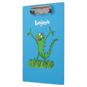 Funny green glimlach animated iguana lizard klembord (Links)
