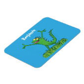 Funny green glimlach animated iguana lizard magneet (Linkerzijde)
