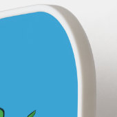 Funny green glimlach animated iguana lizard pickleball paddle (Links Detail)