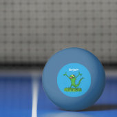 Funny green glimlach animated iguana lizard pingpongbal (Net)