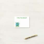 Funny green glimlach animated iguana lizard post-it® notes (Op bureau)