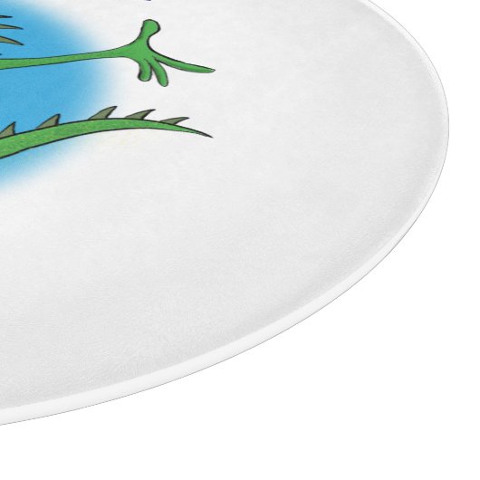 Funny green glimlach animated iguana lizard snijplank (Hoek)