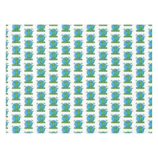 Funny green glimlach animated iguana lizard tafelkleed (Voorkant (Horizontaal))