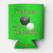 Funny Green Golden Lawn Bowls Bowled Design Blikjeskoeler (Voorkant)