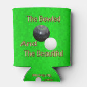 Funny Green Golden Lawn Bowls Bowled Design Blikjeskoeler (Achterkant)