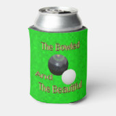 Funny Green Golden Lawn Bowls Bowled Design Blikjeskoeler (Blikje Achterkant)