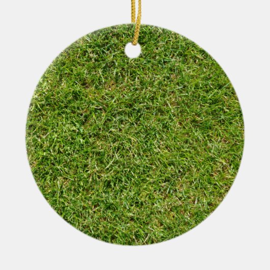 Funny Green Grass Lawn Keramisch Ornament (Voorkant)