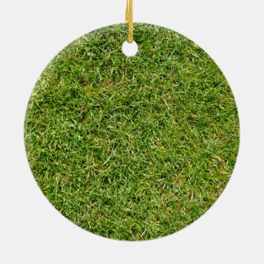 Funny Green Grass Lawn Keramisch Ornament (Achterkant)