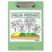 Funny Green Grocer Supermarket Manager Cartoon Klembord (Voorkant)