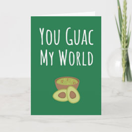Funny Green Guacamole Cards Avocado Cute Pun Fruit Kaart