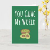 Funny Green Guacamole Cards Avocado Cute Pun Fruit Kaart (Gele Bloem)