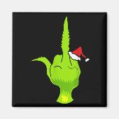 Funny Green Hand Middle Finger Xmas Santa  Magneet (Voorkant)