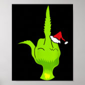 Funny Green Hand Middle Finger Xmas Santa  Poster (Voorkant)