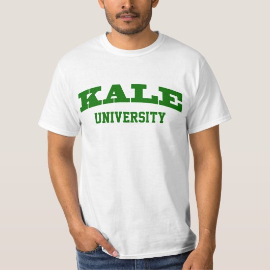 Funny Green Kale Universiteit Parody College Vegan T-shirt (Voorkant)