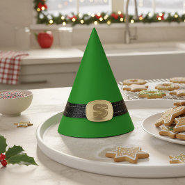 Funny Green Kerstmis Elf Monogrammed Pet Feesthoedjes