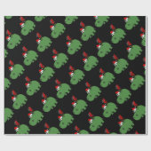 Funny Green Kerstmis Hippo Cadeaupapier (Vlak)