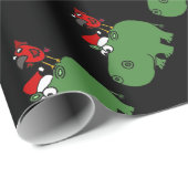 Funny Green Kerstmis Hippo Cadeaupapier (Rol Hoek)