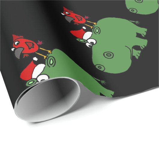 Funny Green Kerstmis Hippo Cadeaupapier (Rol Hoek)