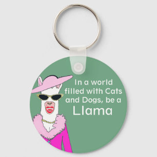 Funny Green Lady Llama Advice Sleutelhanger