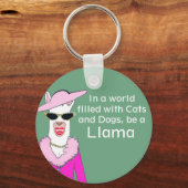 Funny Green Lady Llama Advice Sleutelhanger (Voorkant)