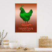 Funny Green Martian Alien Chicken Poster (Keuken)