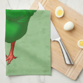 Funny Green Martian Alien Chicken Theedoek (Quarter Fold)