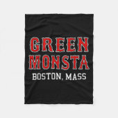 Funny Green Monstah Boston M New England Fleece Deken (Voorkant)